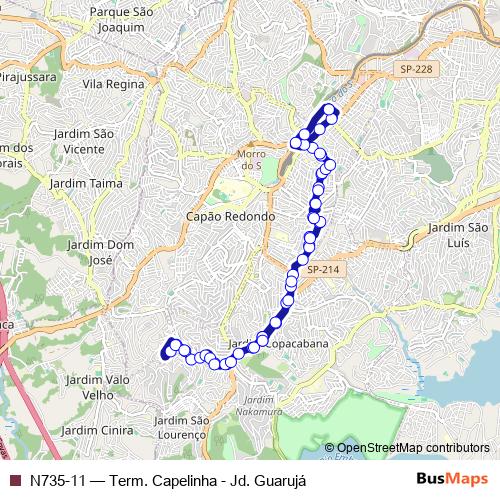 N735-11 bus Line Map