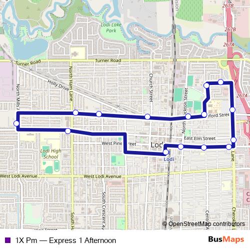 1X Pm bus Line Map