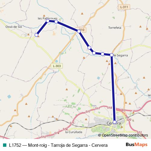 L1752 bus Line Map