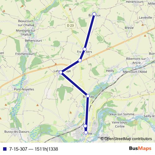 7-15-307 bus Line Map