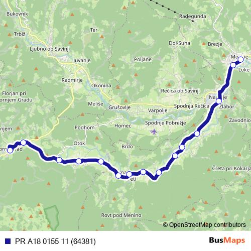 PR A18 0155 11 (64381) bus Line Map