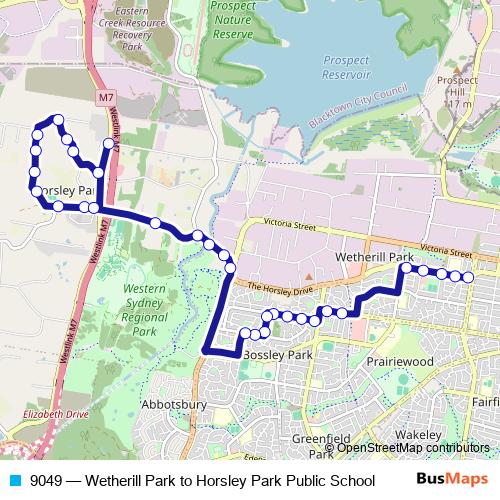 9049 bus Line Map