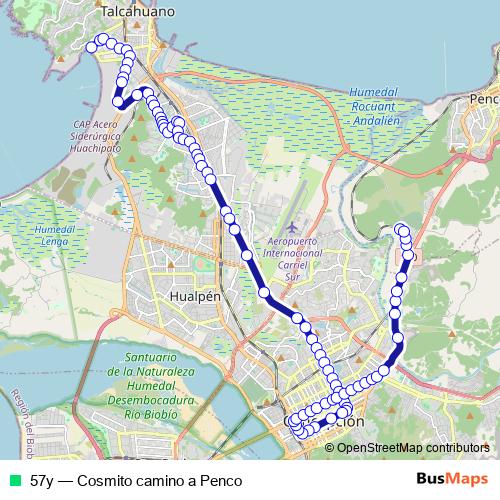 57y bus Line Map