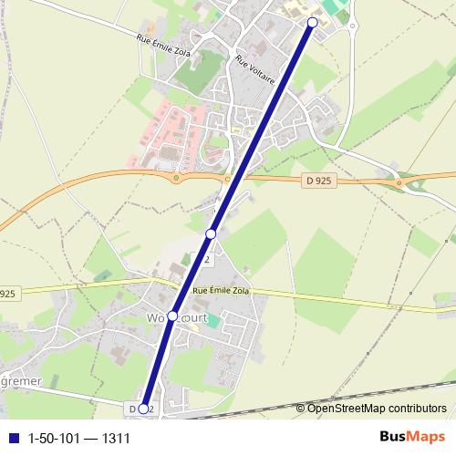 1-50-101 bus Line Map