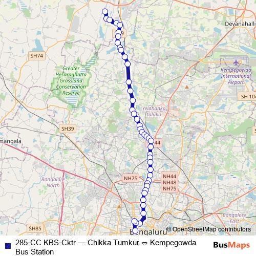 285-CC KBS-Cktr bus Line Map