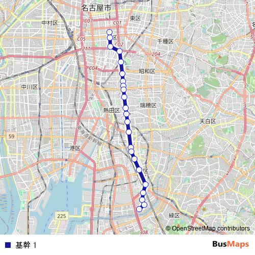 基幹１ bus Line Map