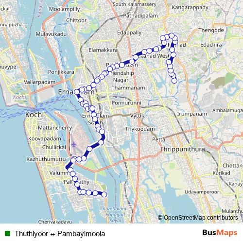 Thuthiyoor ↔ Pambayimoola bus Line Map