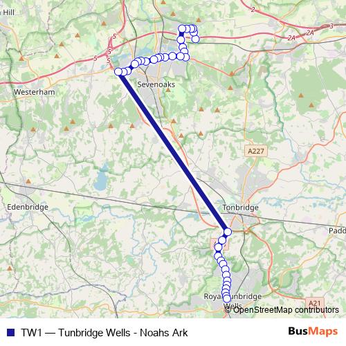 TW1 bus Line Map