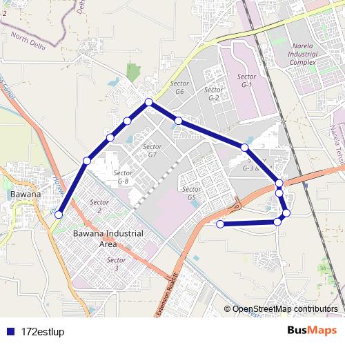 172estlup bus Line Map