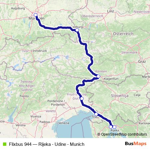 Flixbus 944 bus Line Map