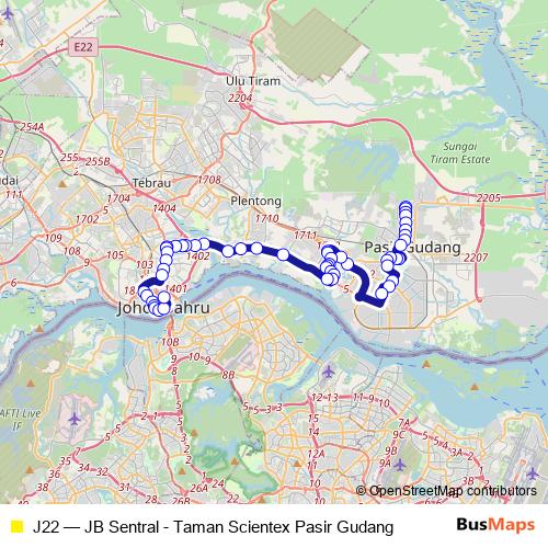 J22 bus Line Map