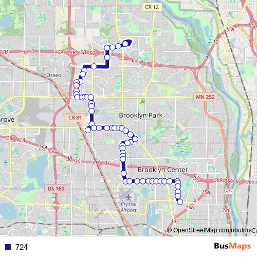 724 bus Line Map