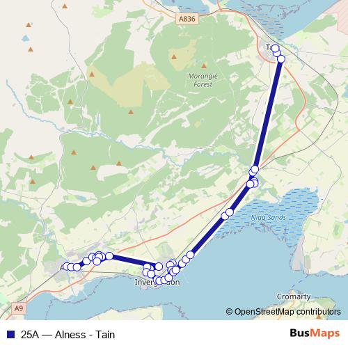 25A bus Line Map