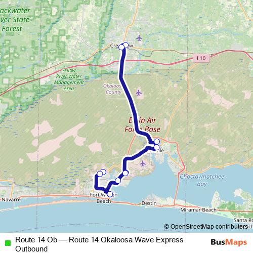 Route 14 Ob bus Line Map