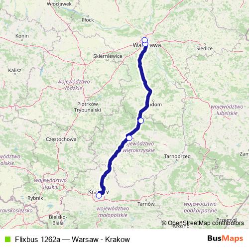 Flixbus 1262a bus Line Map