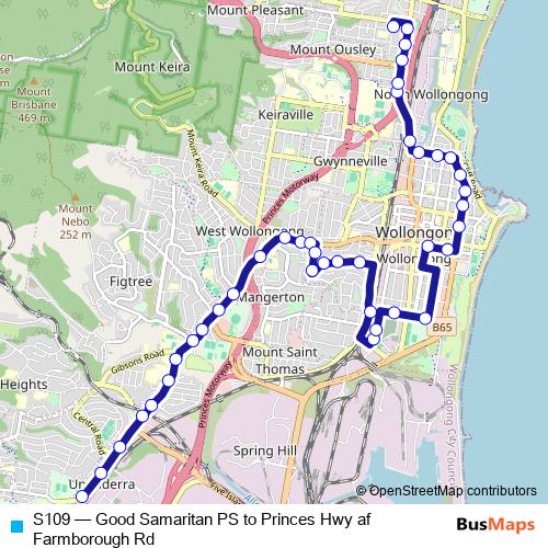 S109 bus Line Map