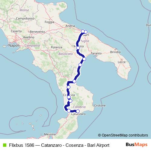 Flixbus 1586 bus Line Map