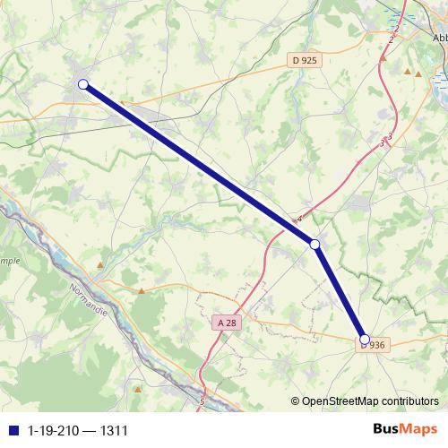 1-19-210 bus Line Map