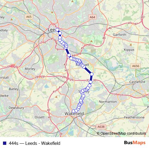 444s bus Line Map