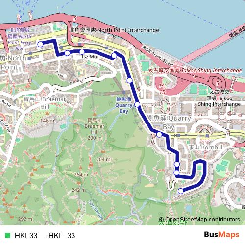 HKI-33 bus Line Map