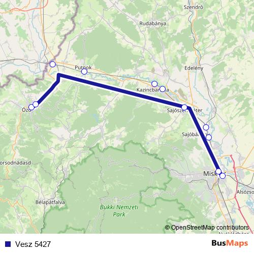Vesz 5427 rail Line Map