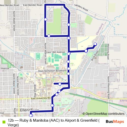 12b bus Line Map