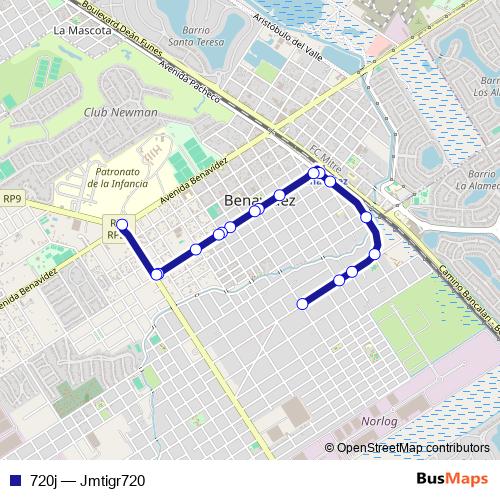 720j bus Line Map