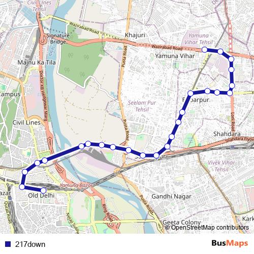 217down bus Line Map