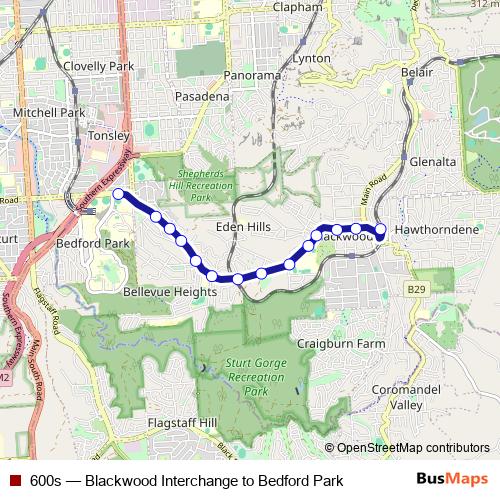 600s bus Line Map