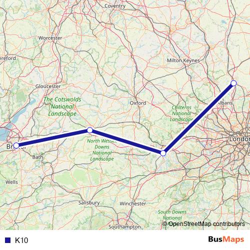 K10 bus Line Map