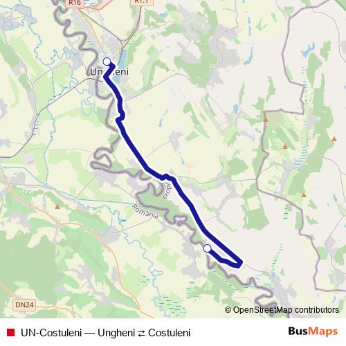 UN-Costuleni bus Line Map