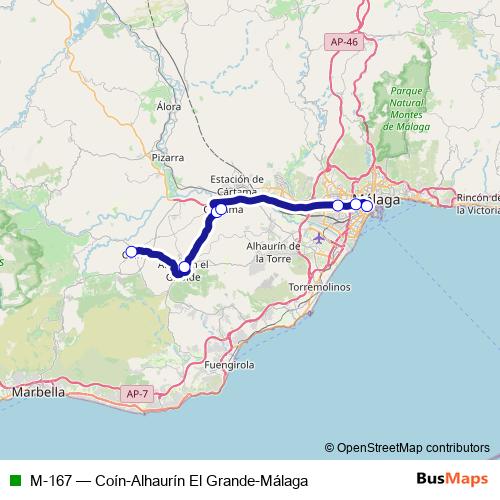 M-167 bus Line Map