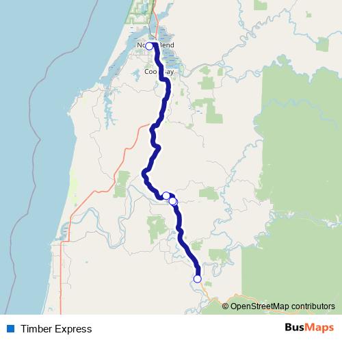 Timber Express bus Line Map