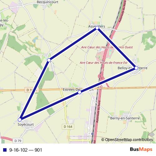 9-16-102 bus Line Map