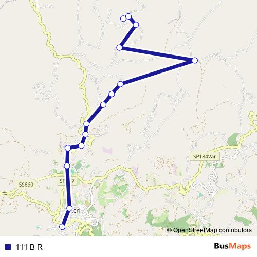 111 B R bus Line Map