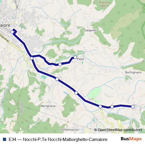E34 bus Line Map