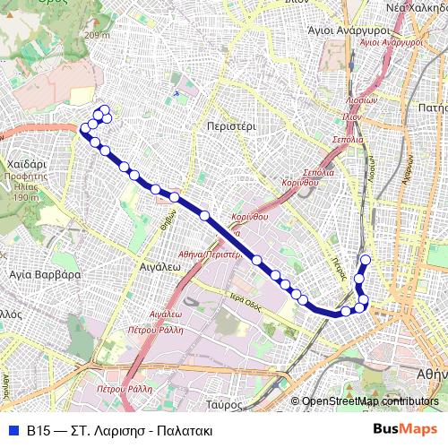 Β15 bus Line Map
