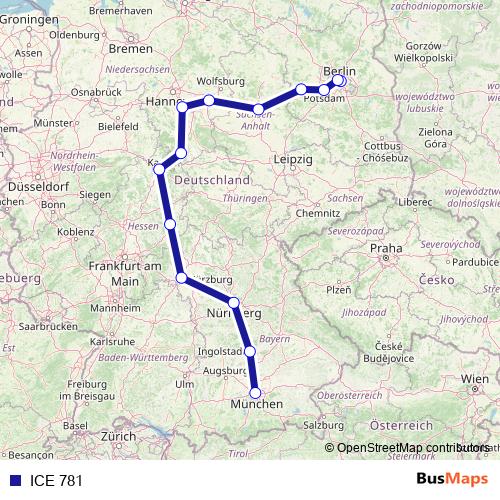 ICE 781 rail Line Map