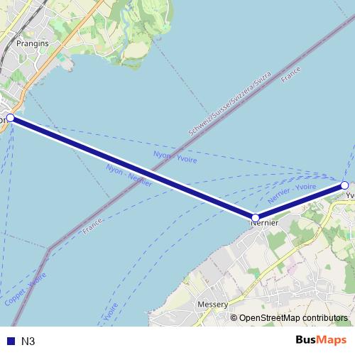 N3 ferry Line Map