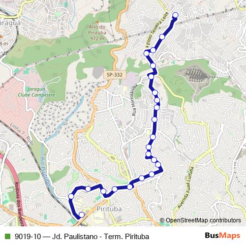 9019-10 bus Line Map