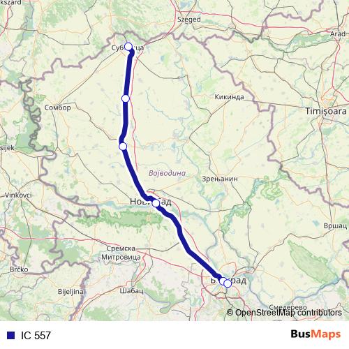 IC 557 rail Line Map