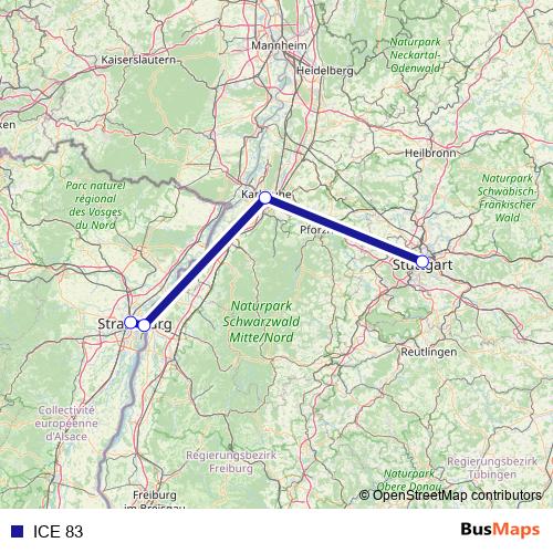 ICE 83 rail Line Map