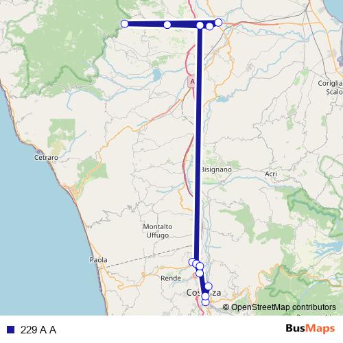 229 A A bus Line Map