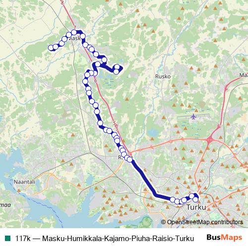 117k bus Line Map