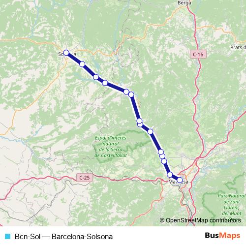 Bcn-Sol bus Line Map