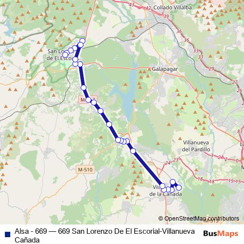 Alsa - 669 bus Line Map