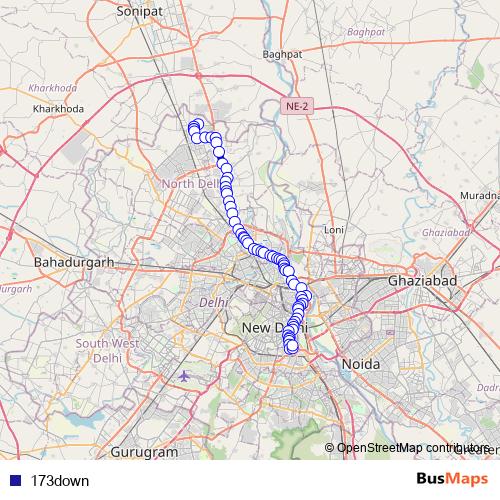 173down bus Line Map