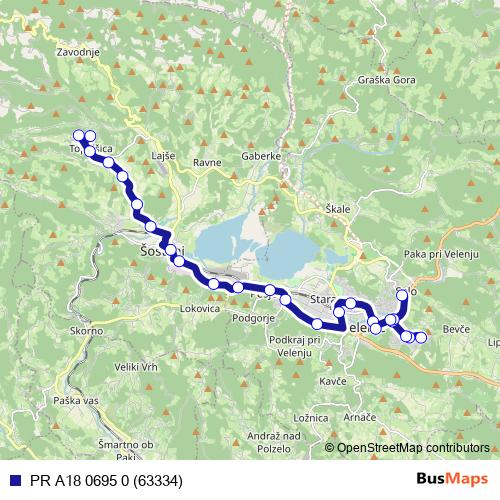 PR A18 0695 0 (63334) bus Line Map