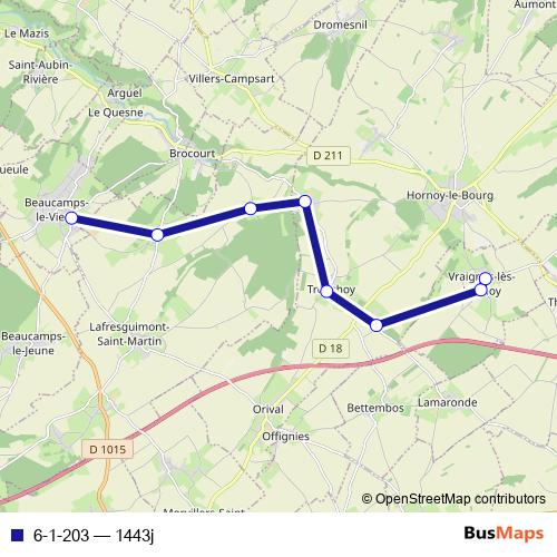 6-1-203 bus Line Map