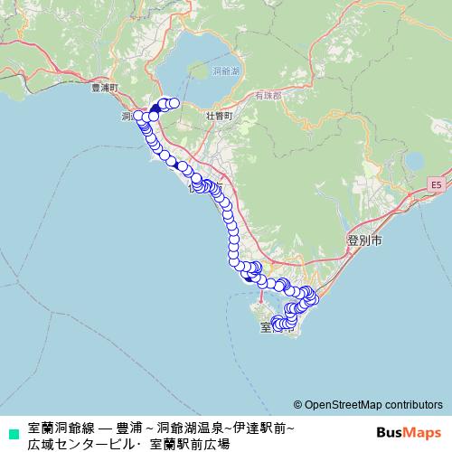 室蘭洞爺線 bus Line Map